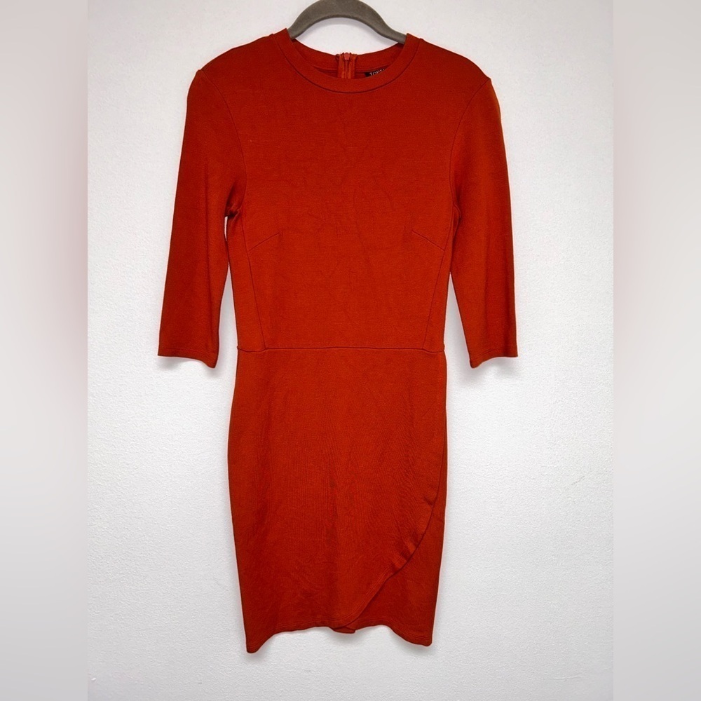 Top Shop Rust Orange 3/4 Sleeve Tulip Hem Dress NWOT size 4​​